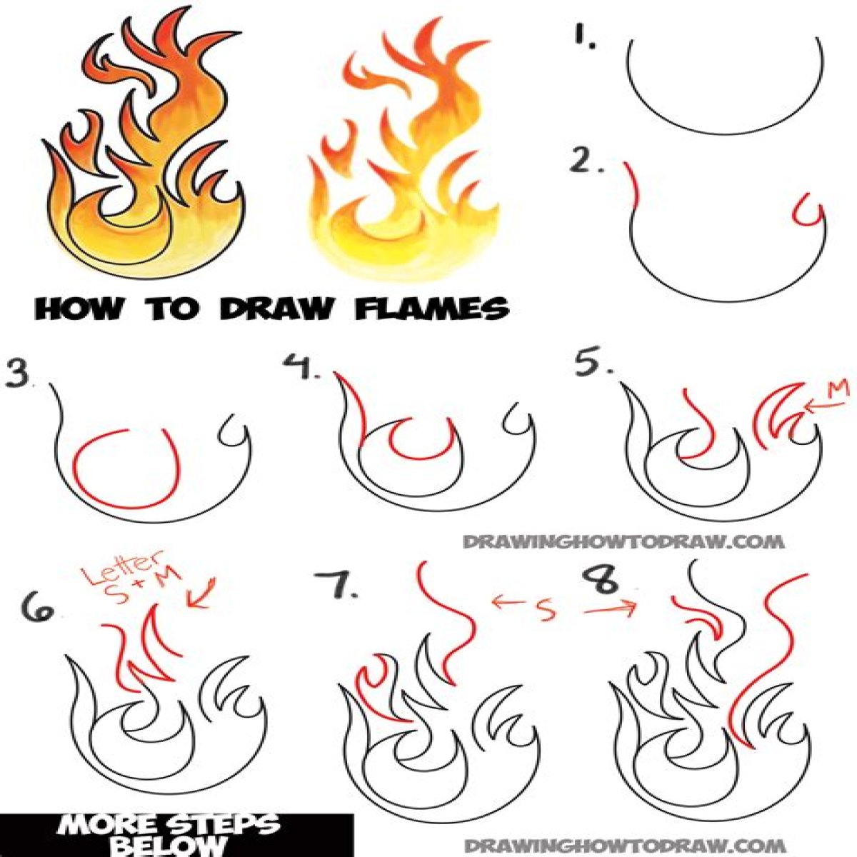 How to Draw Fire - A Tutorial on How to Draw Flames
